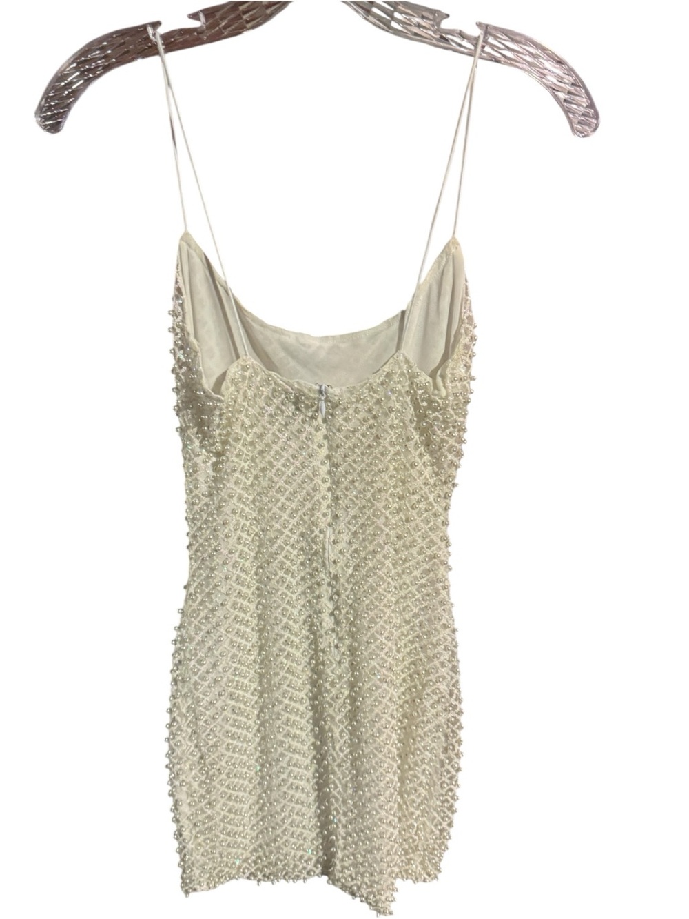 Oh Polly Drop a Glint White Embellished Mini Dress - Picture 5 of 6